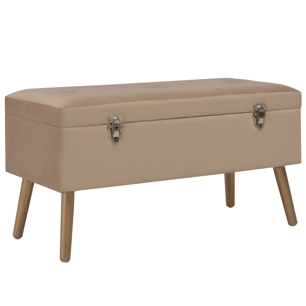 Banc Coffre Beige Velours