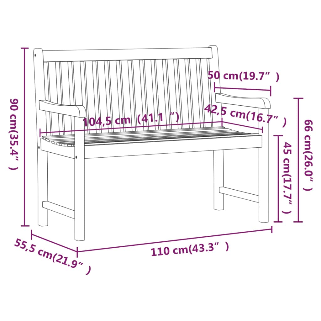 Banc en Bois avec Accoudoir