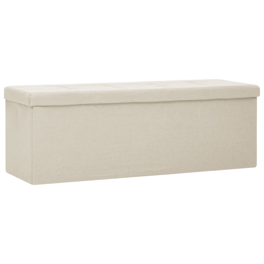 banc coffre rangement pliable blanc