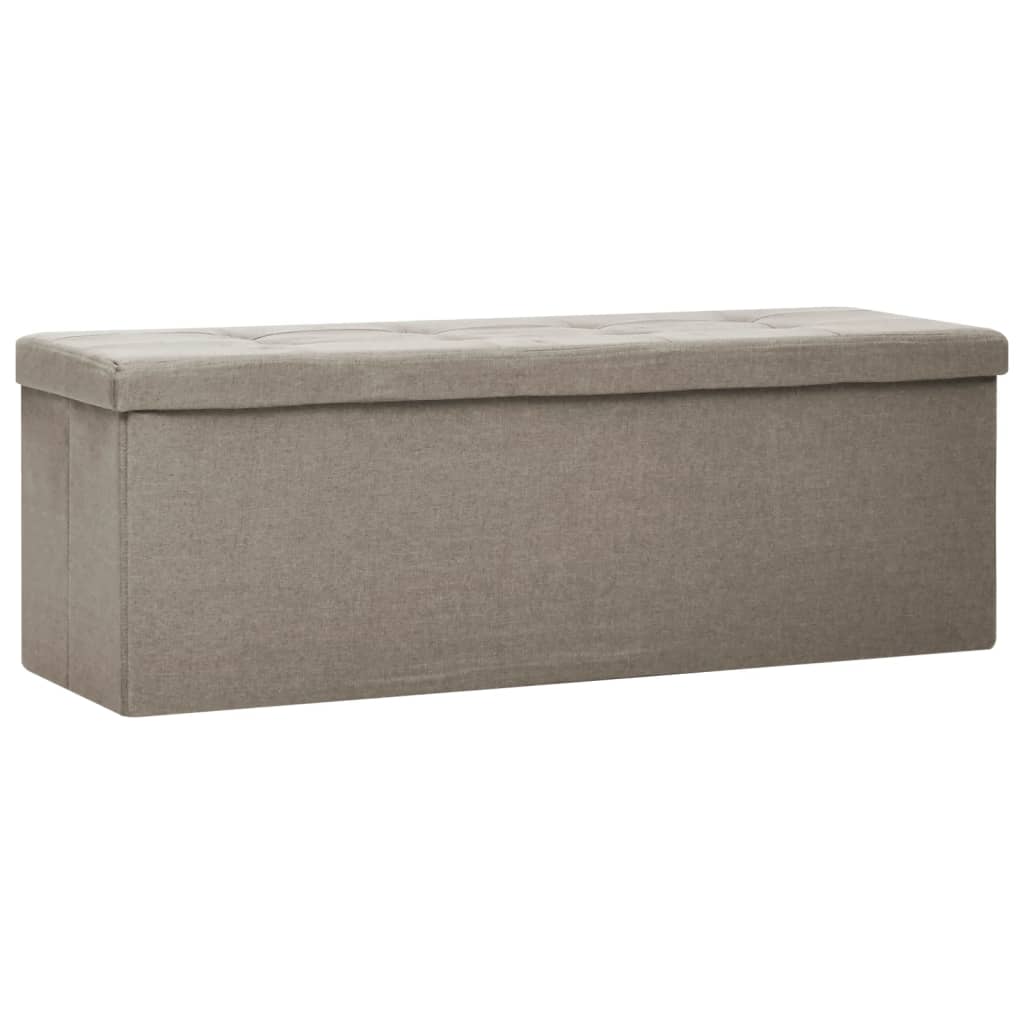 banc coffre tissu taupe