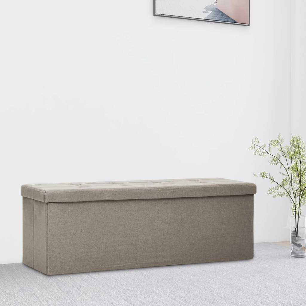 banc coffre de rangement taupe