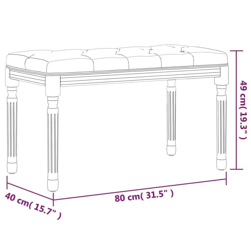 Petit Banc d'Entrée 80 cm