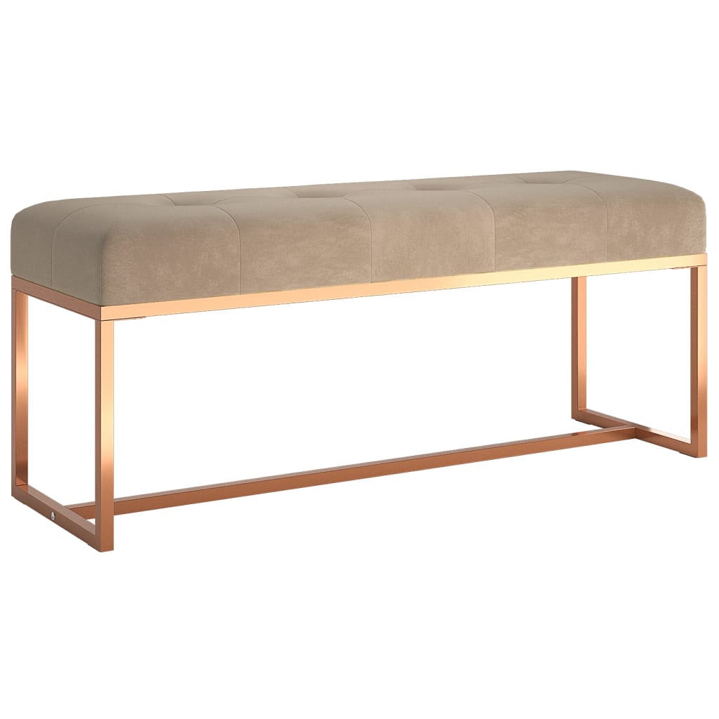 banc d'entrée beige velours