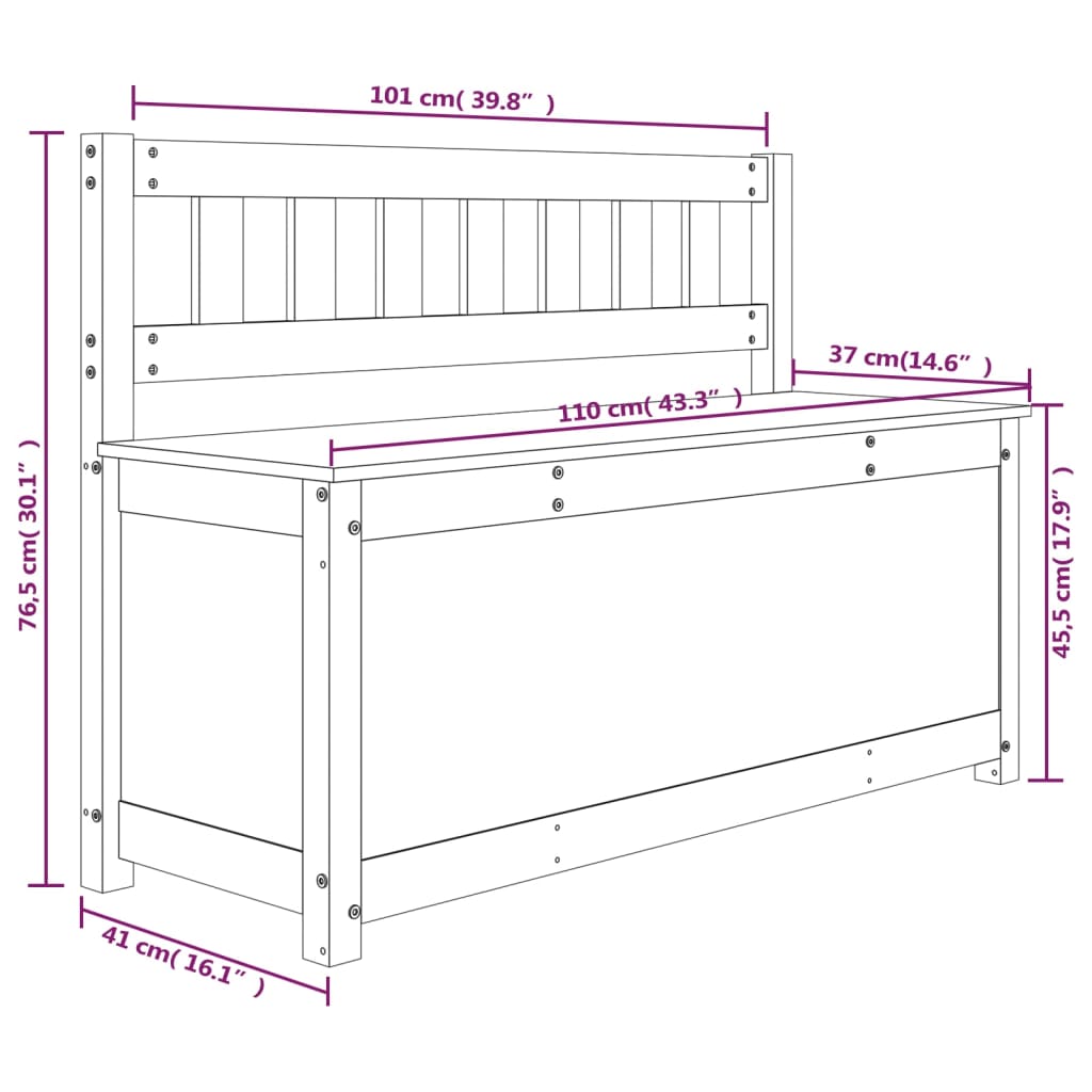 Banc Coffre de Jardin avec Rangement