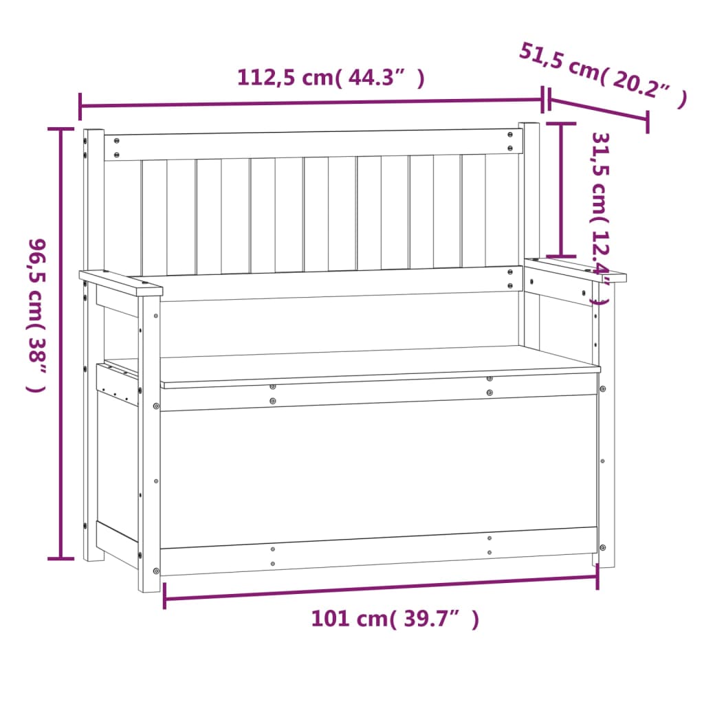 Coffre Banc en Bois Extérieur