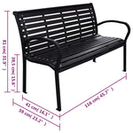 banc de jardin acier noir design