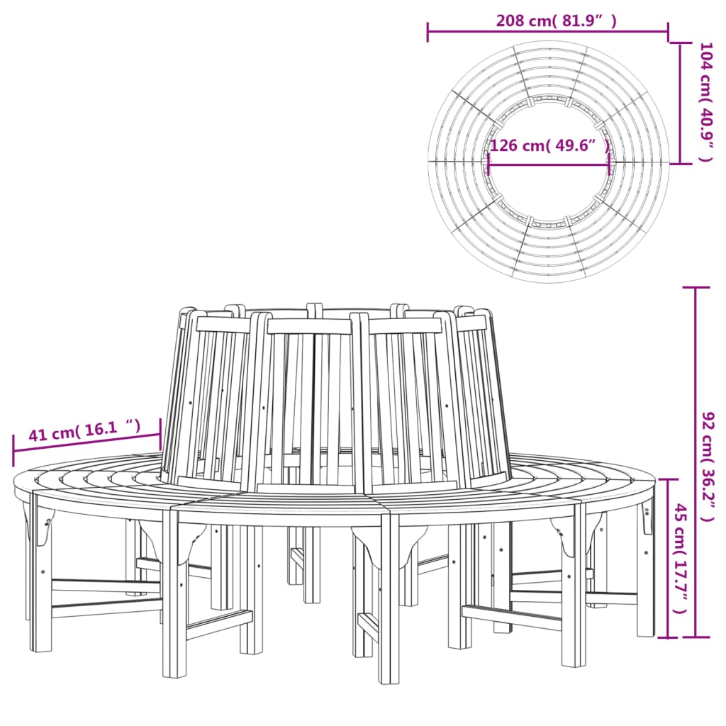 Banc en Bois Autour d'un Arbre