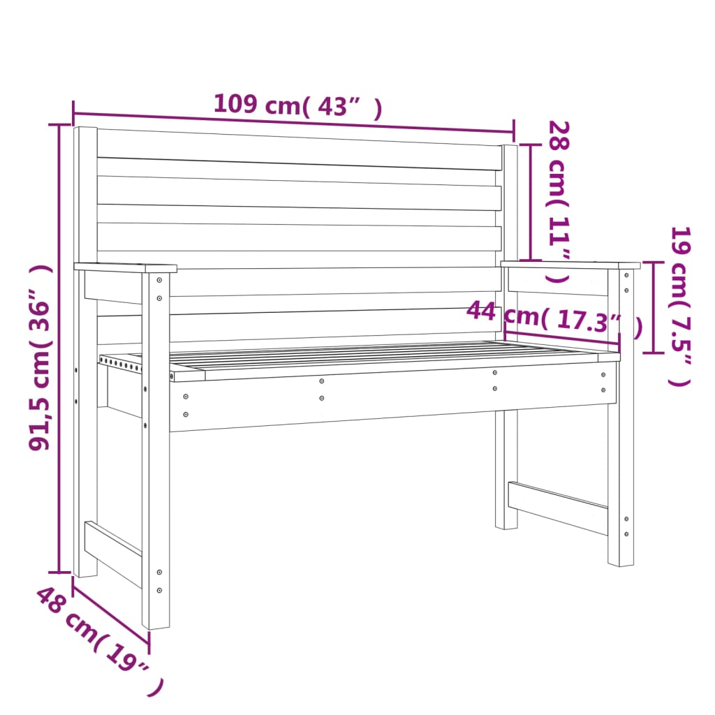 Banc de Jardin avec Dossier