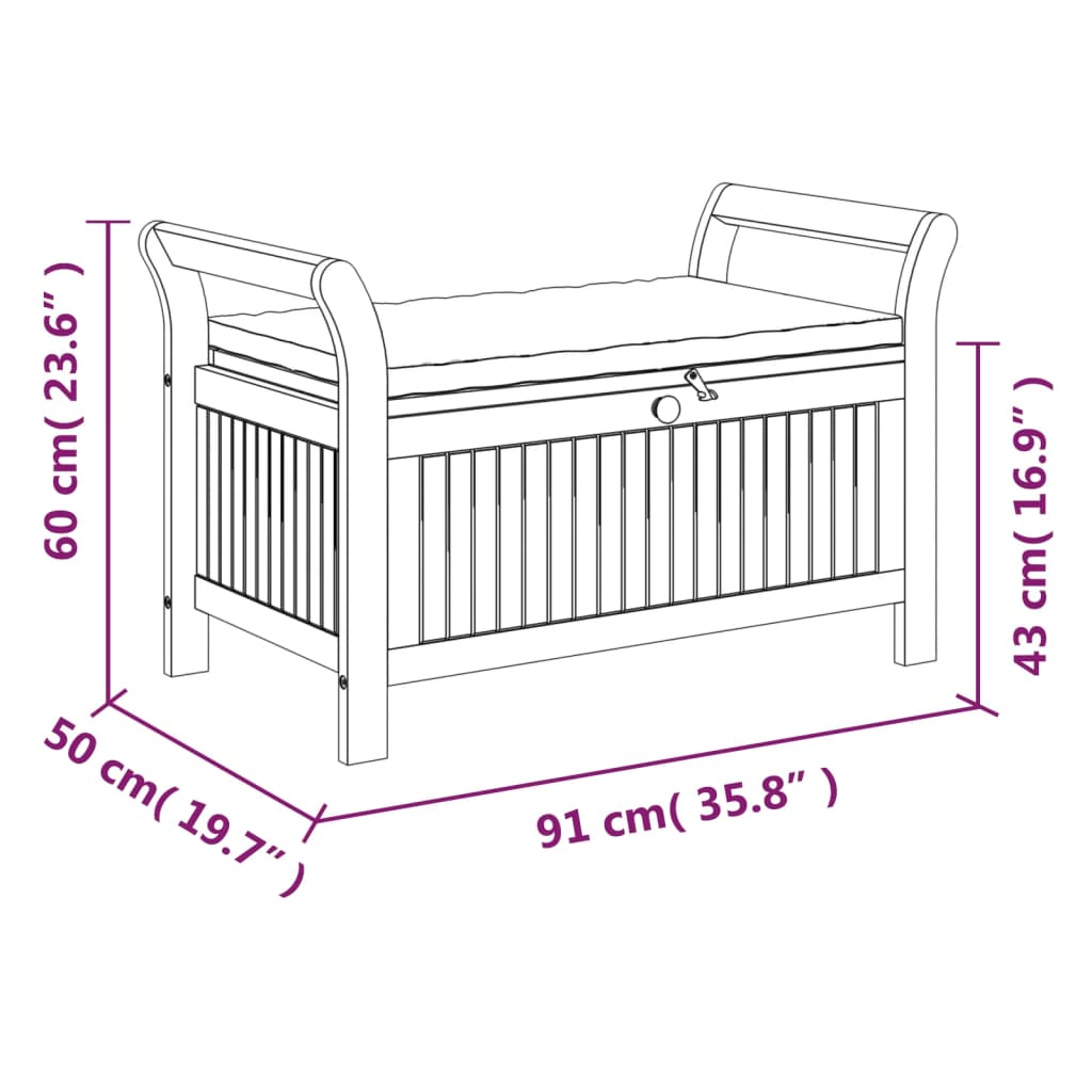 Petit Banc Coffre Bois