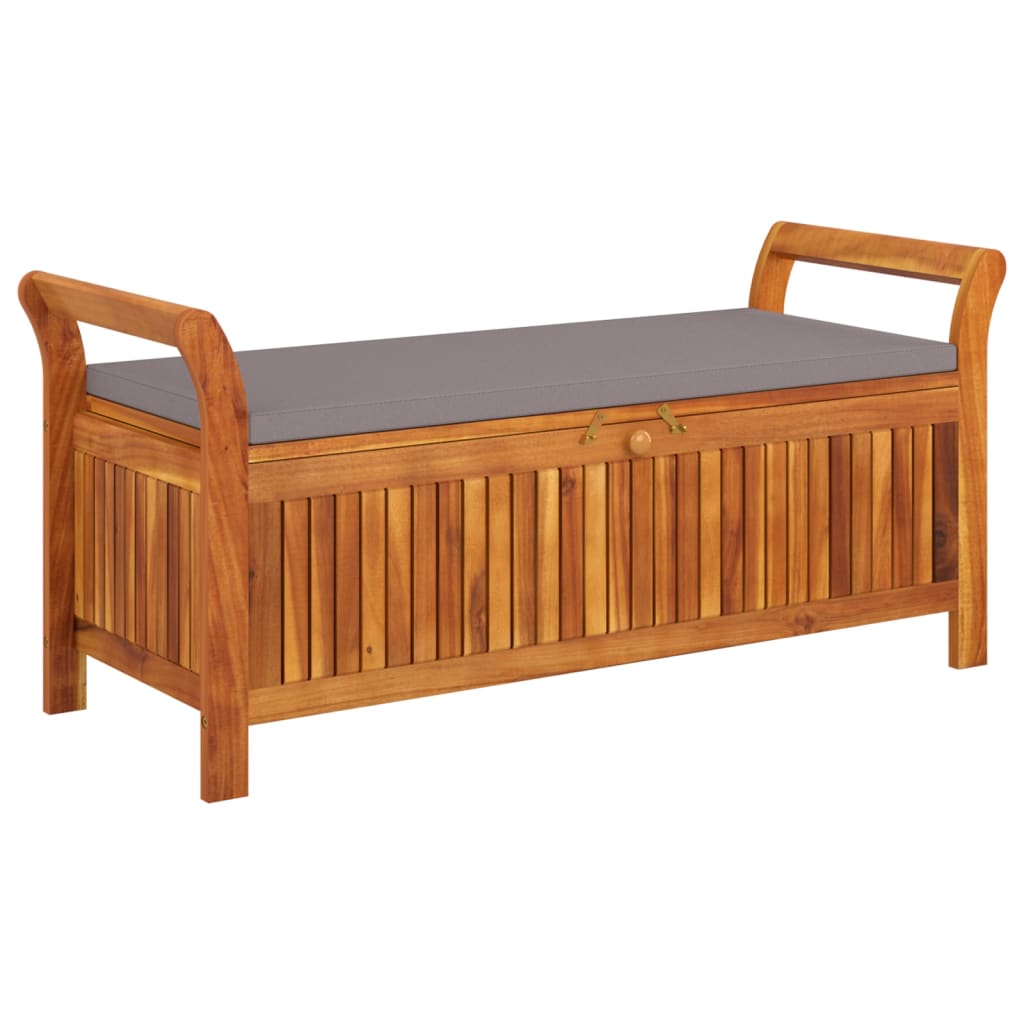 banc de jardin coffre bois avec coussin