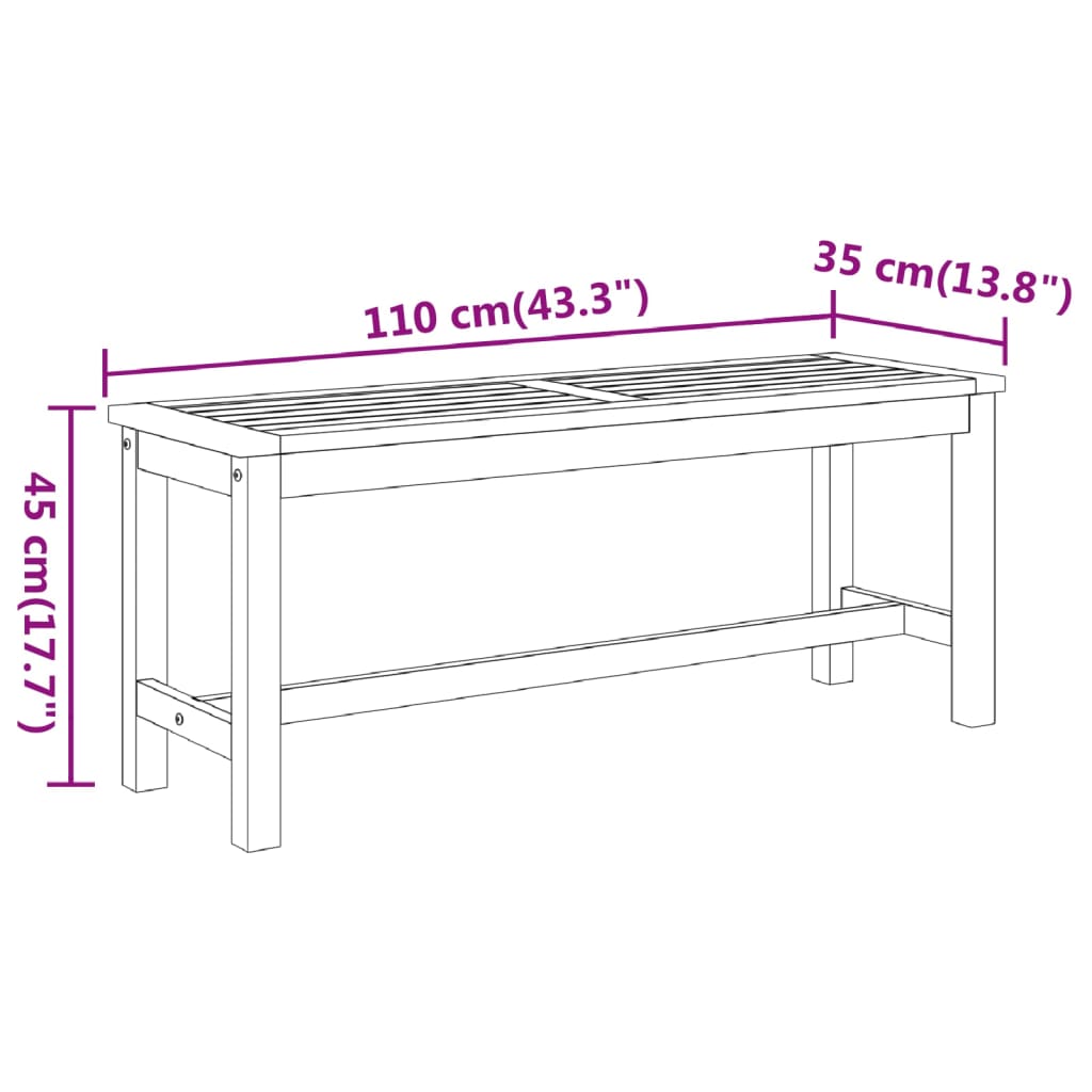 Banc de Jardin sans Dossier