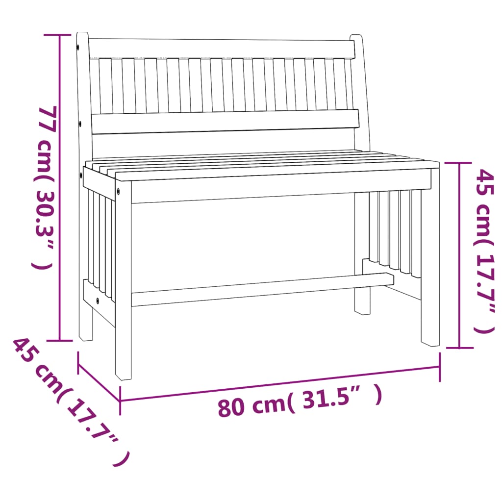 Banc de Jardin 80 cm