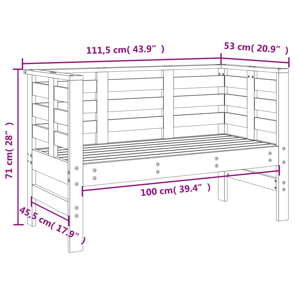 Banc de Jardin en Bois Blanc