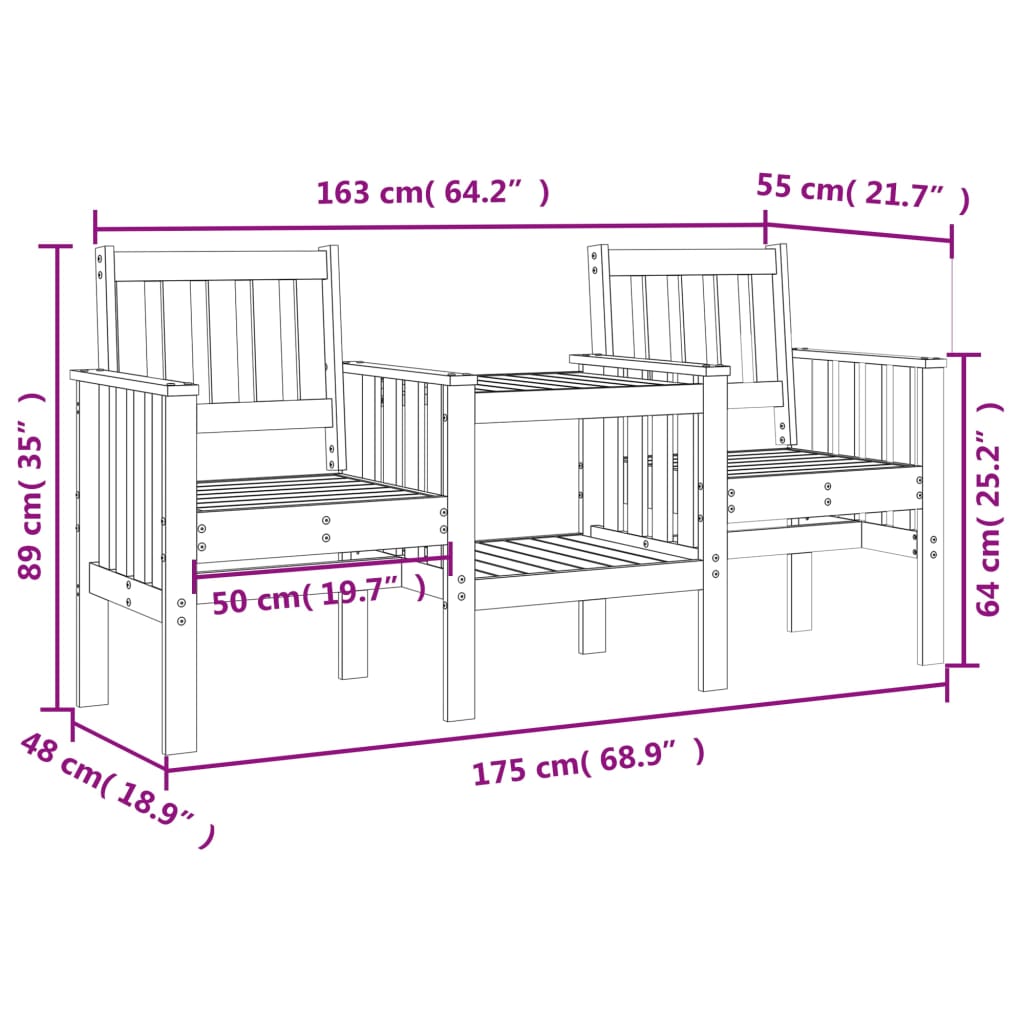 Banc de Jardin Double