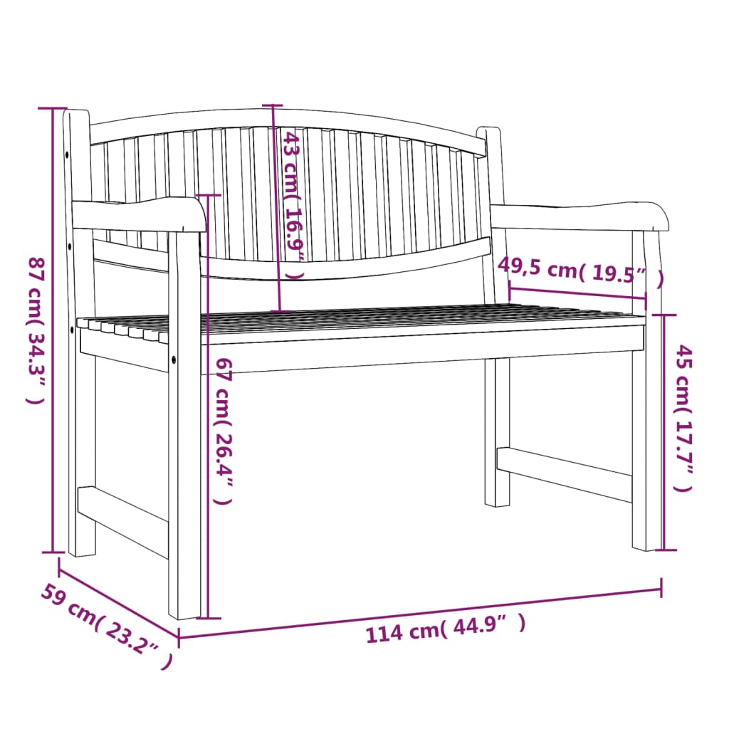 Banc de Jardin avec Accoudoirs