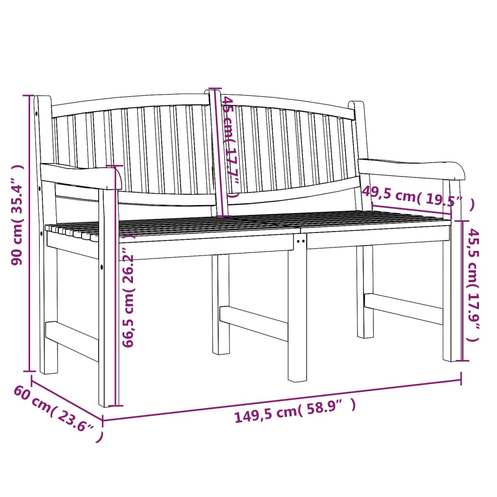 Banc en Bois 3 Places