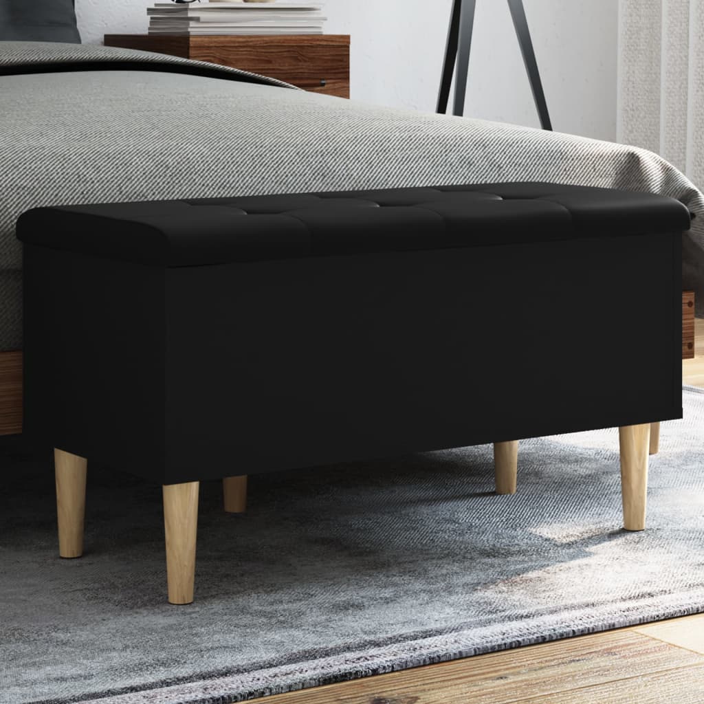 banc coffre pouf noir