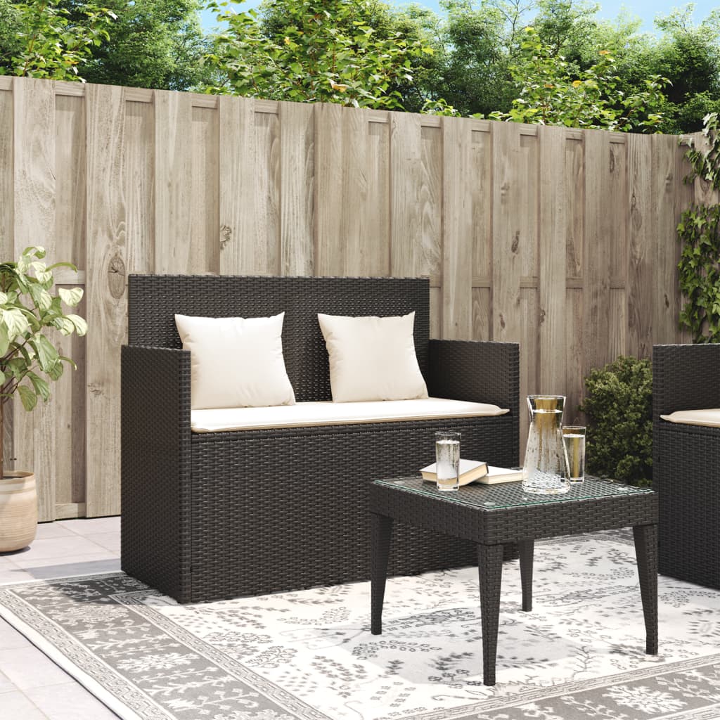 banc coffre de jardin resine tressee