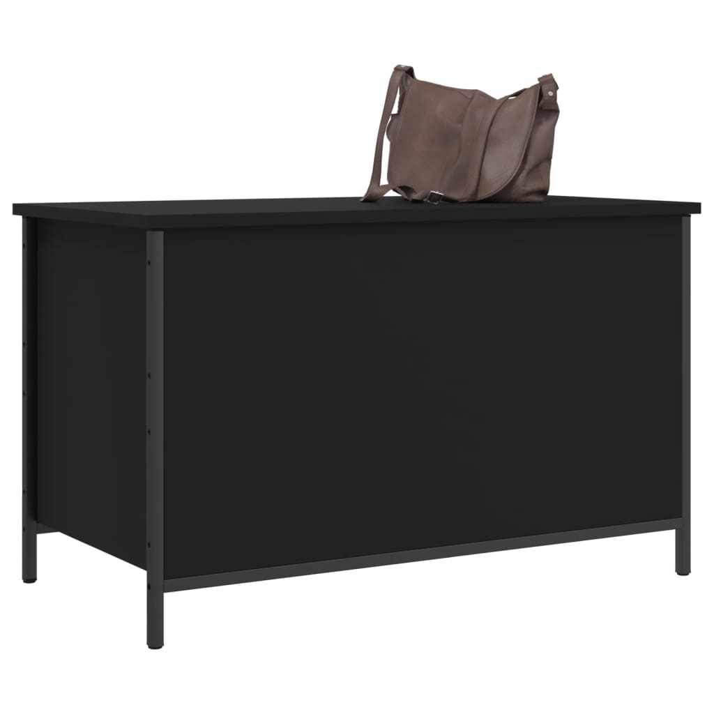 Banc d’entrée avec rangement 80 cm noir 