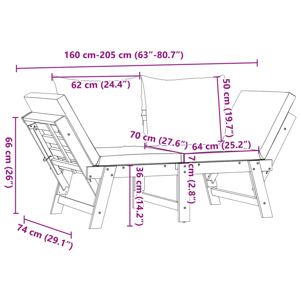 Banc de Jardin Convertible