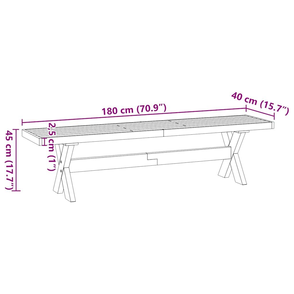 Banc en Bois 180 cm