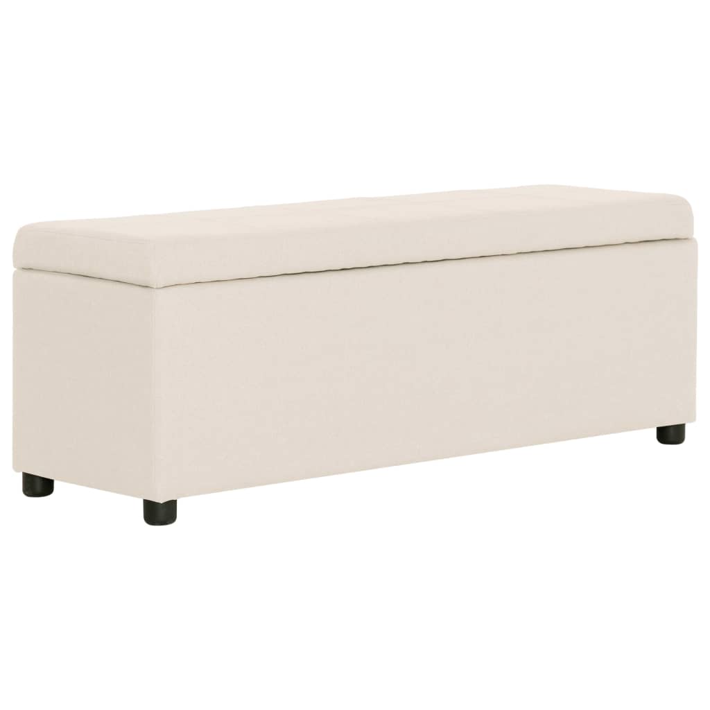 banc coffre tissu blanc