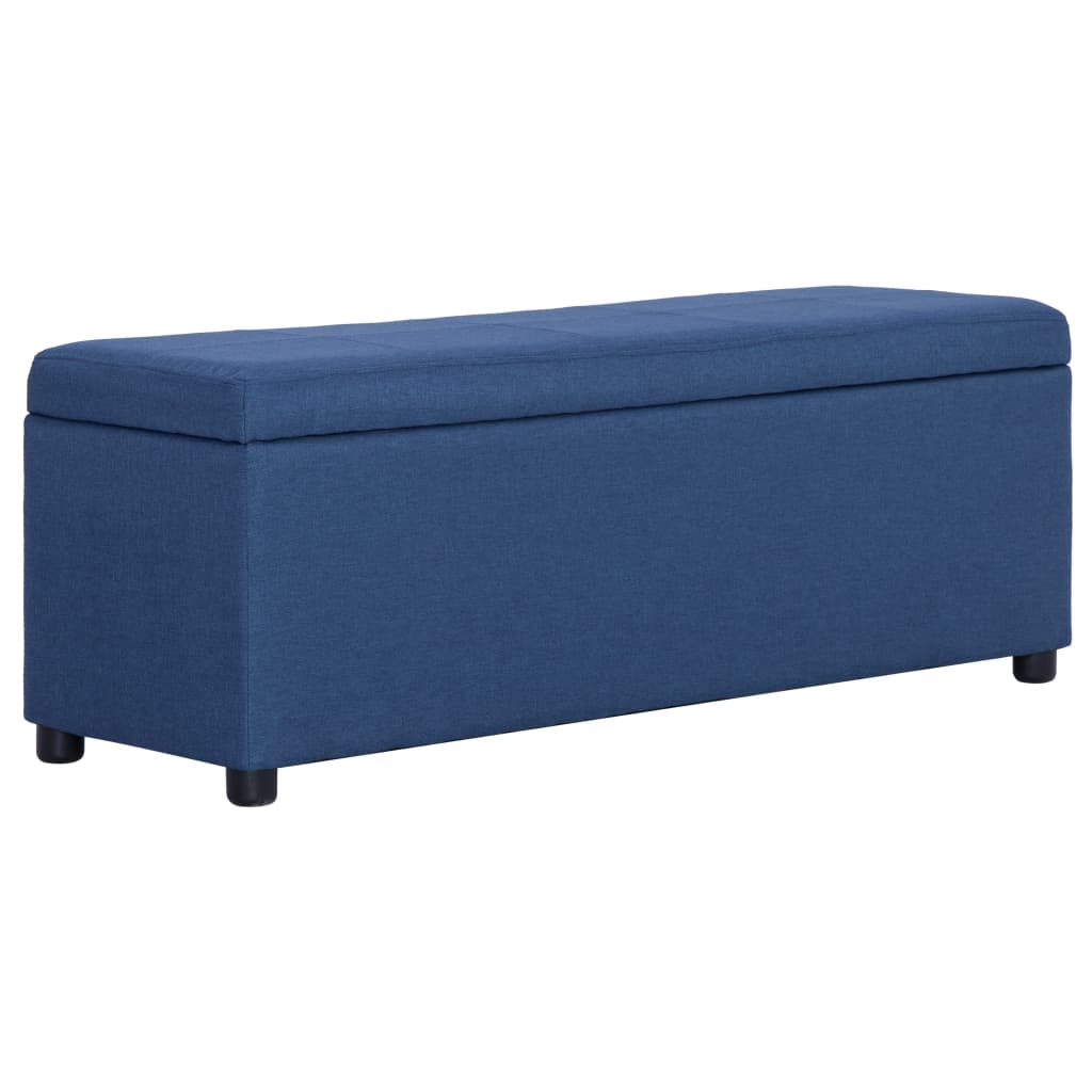 banc coffre tissu bleu