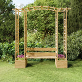 Banc de jardin avec pergola en bois