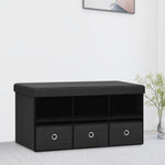 banc de rangement pliable noir