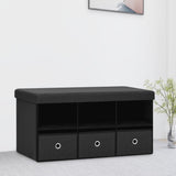 banc de rangement pliable noir