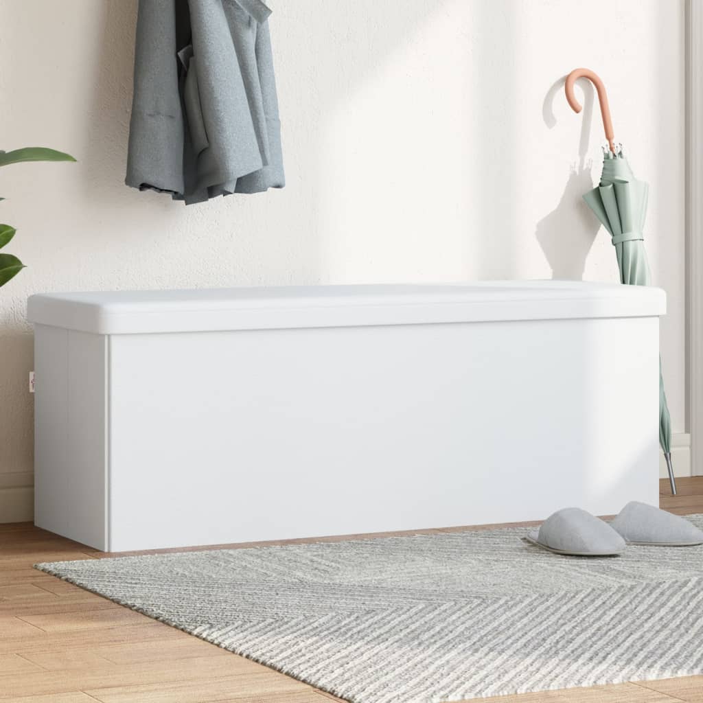 banc coffre de rangement blanc