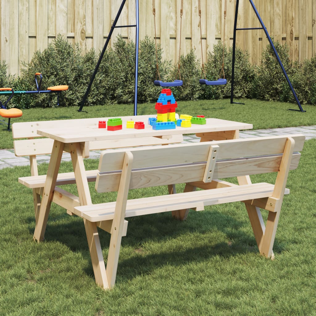 banc de picnic en bois avec table