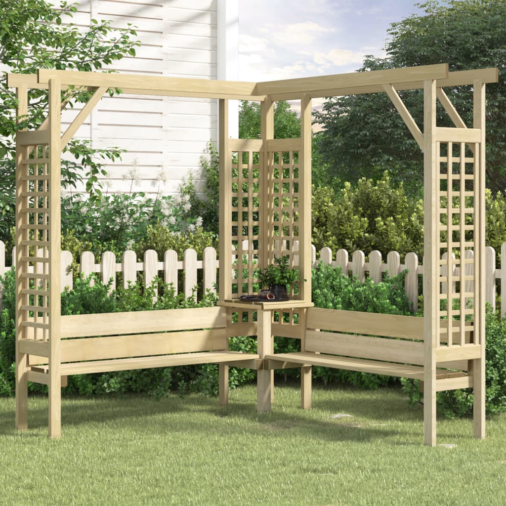 banc de jardin avec treillis