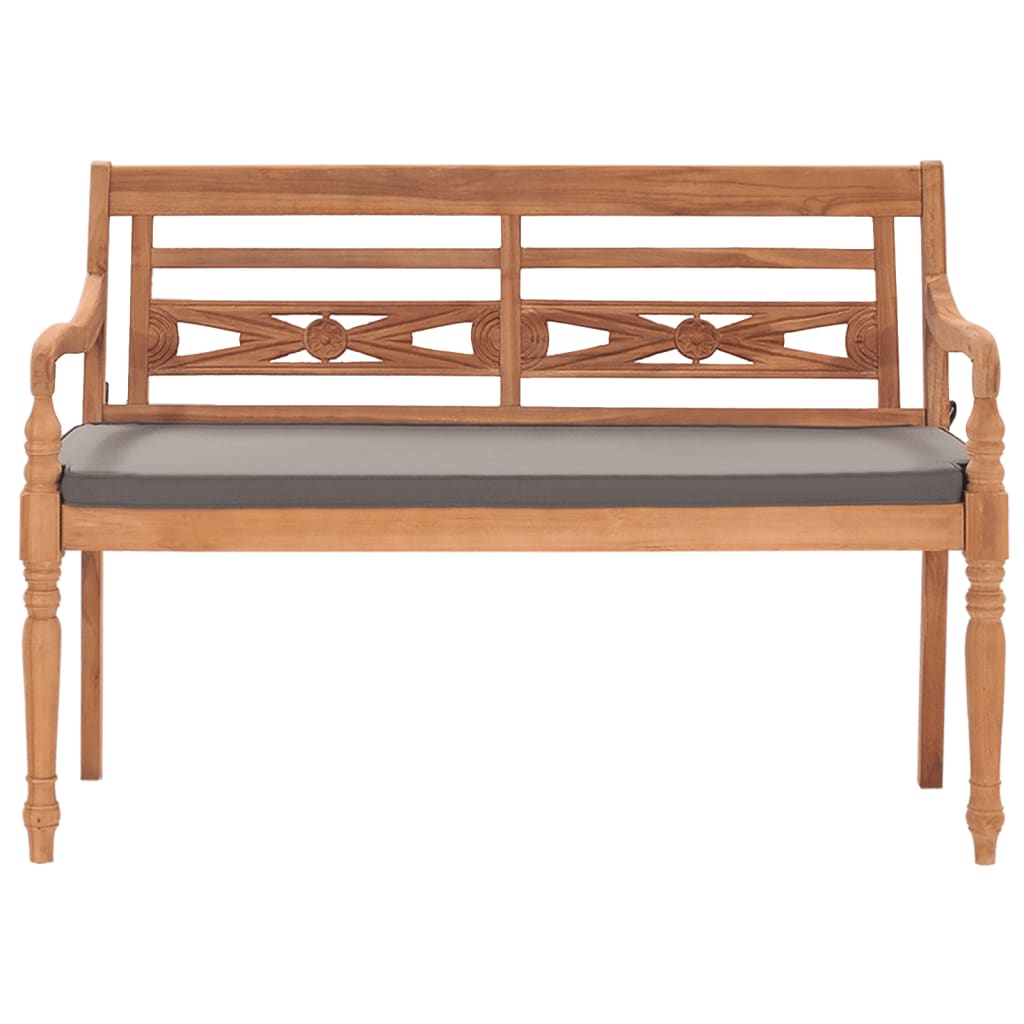 banc de jardin avec coussin gris