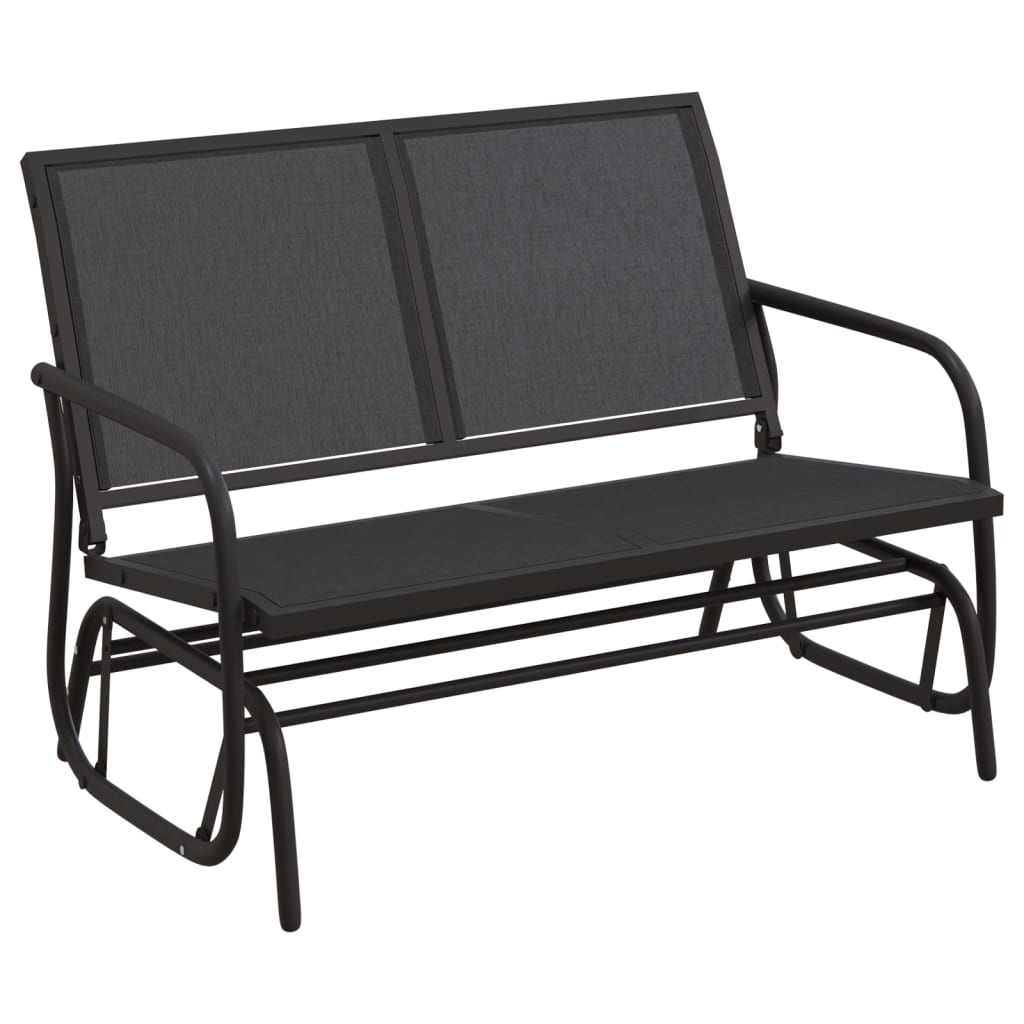 banc de jardin en textilène noir