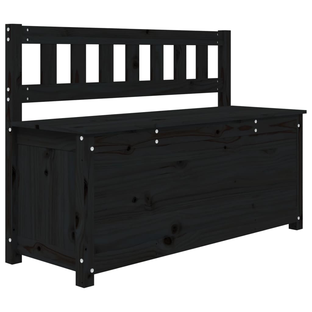 banc coffre de jardin avec rangement noir