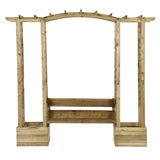 pergola de jardin avec banc et jardiniere