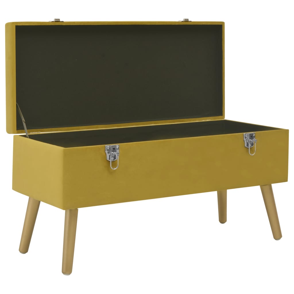 banc coffre 80 cm jaune