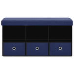 banc coffre de rangement pliable bleu