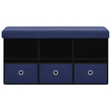 banc coffre de rangement pliable bleu