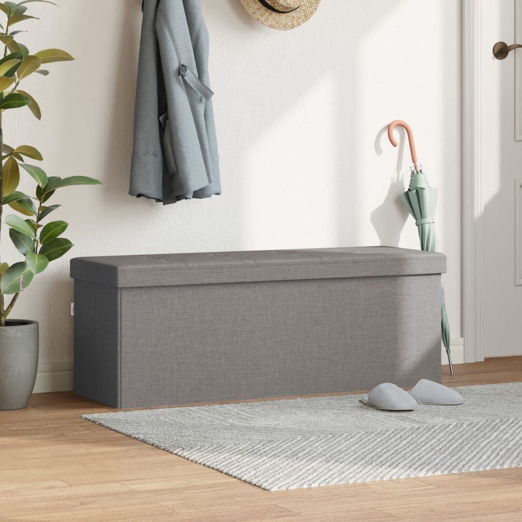 banc coffre pliable gris