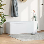 banc coffre de rangement tissus blanc