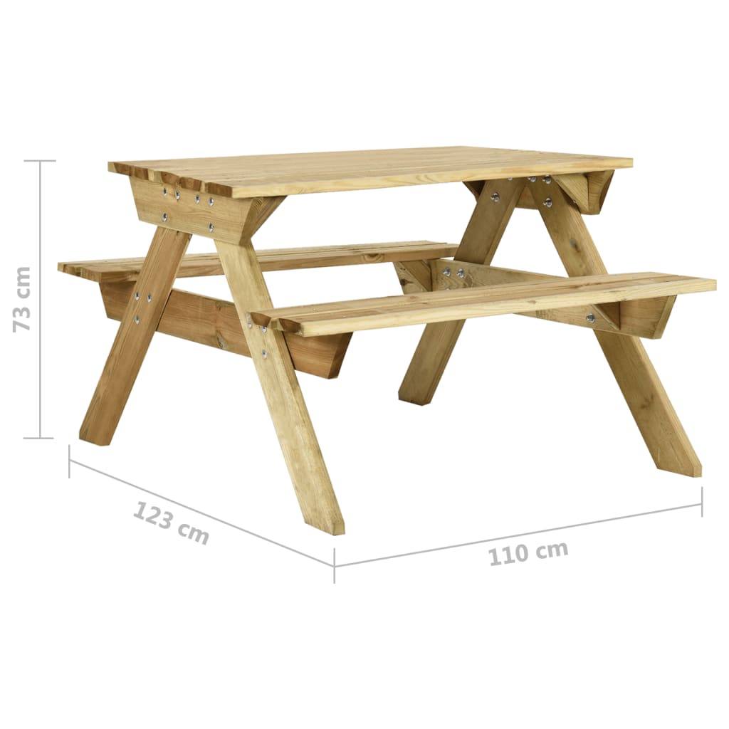 Table de Jardin avec Banc Intégré