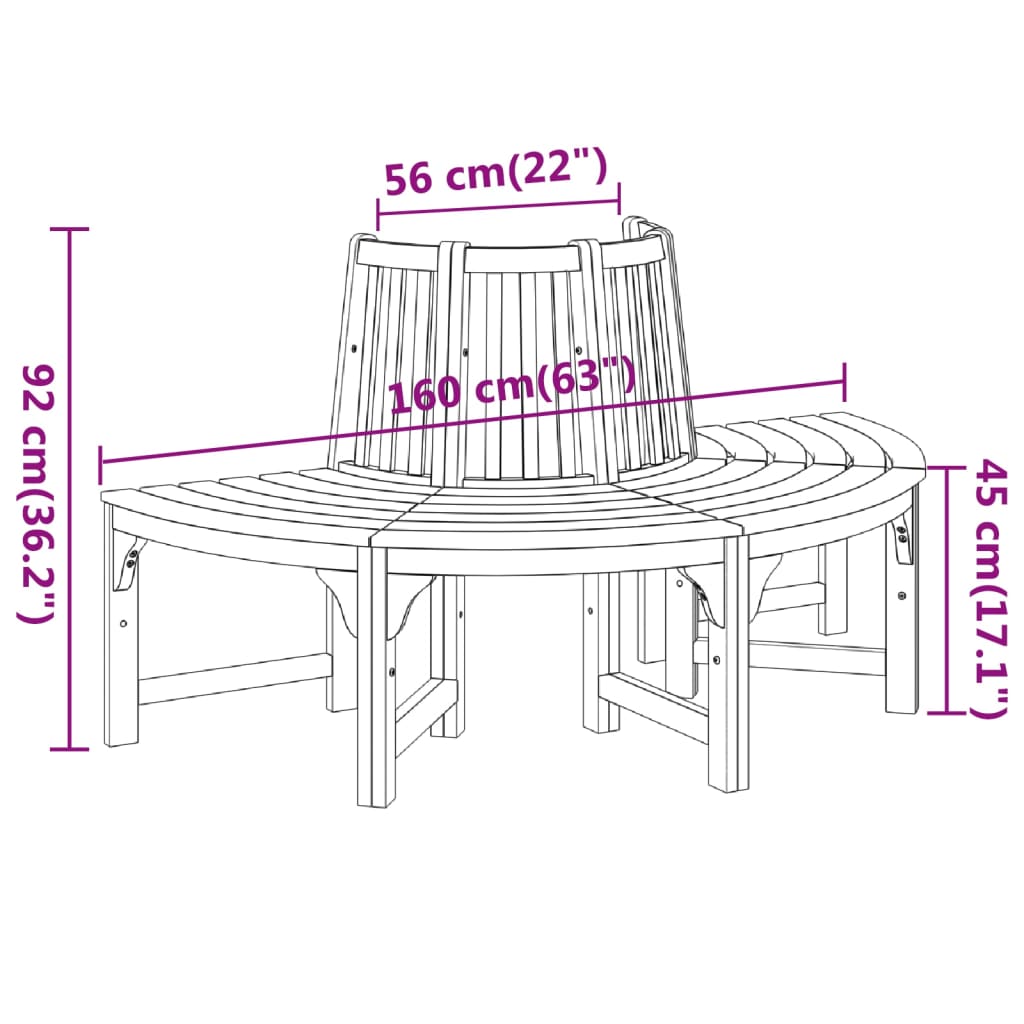 Banc Arrondi en Bois