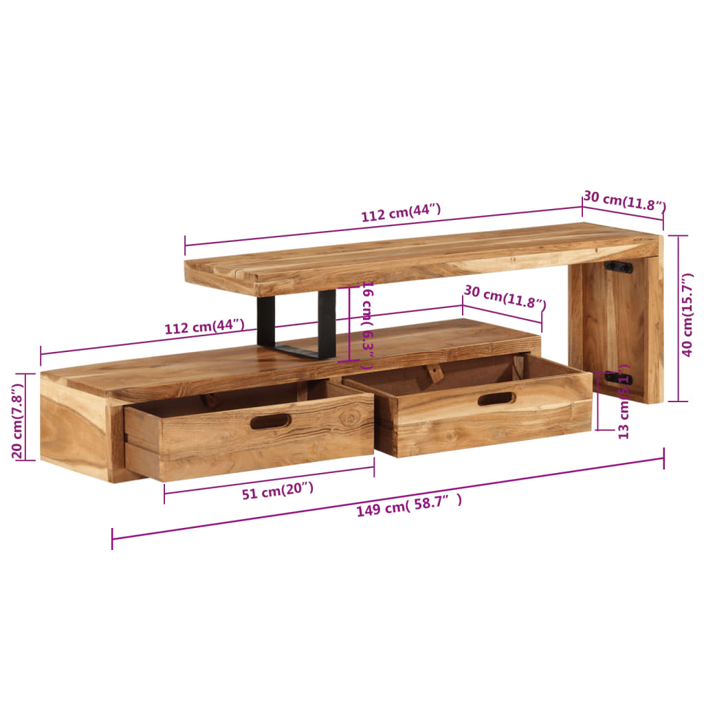 Banc TV en Bois Massif