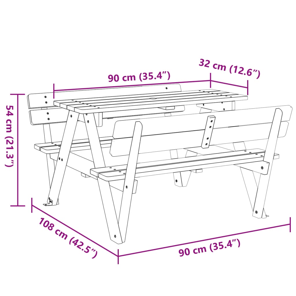 Banc de Picnic en Bois