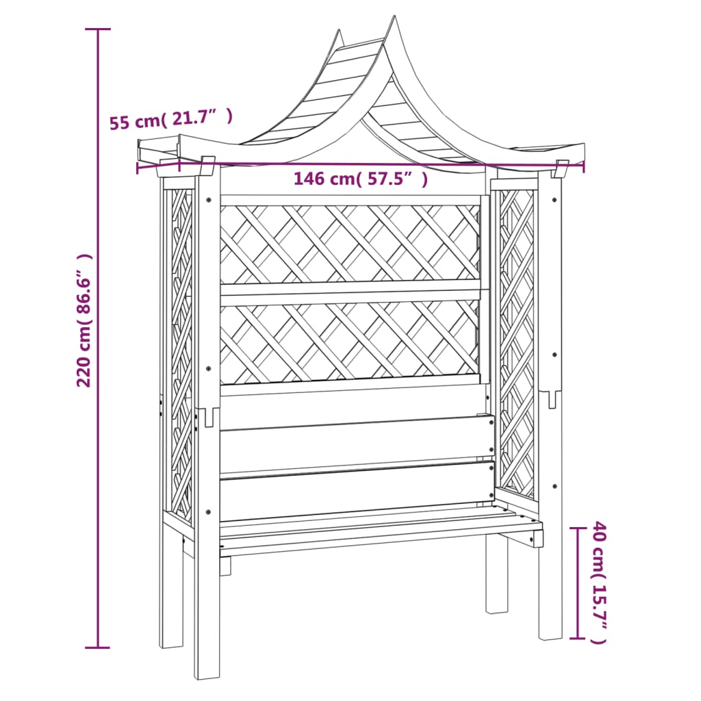 Arche de Jardin avec Banc en Bois