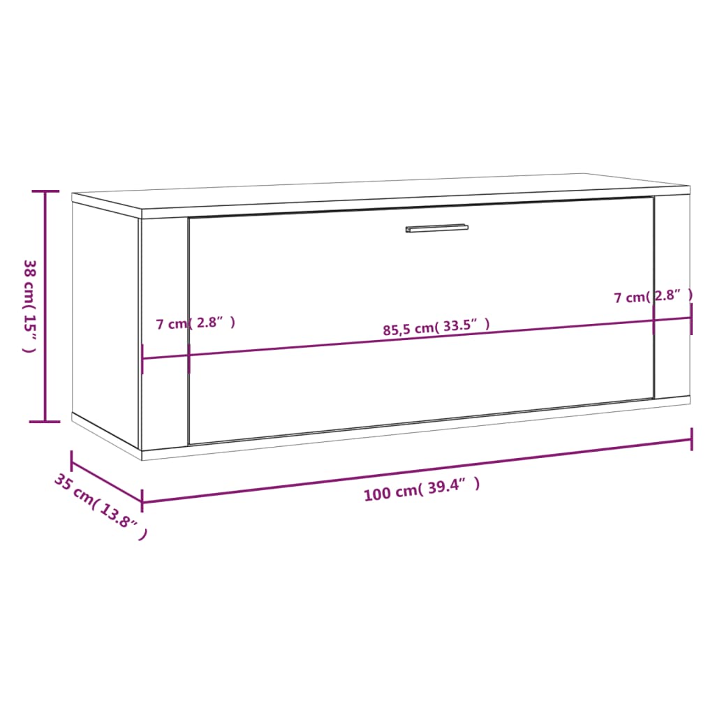 Banc Rangement Chaussures Fermé