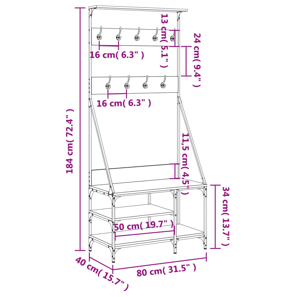 Banc à Chaussures Porte Manteau